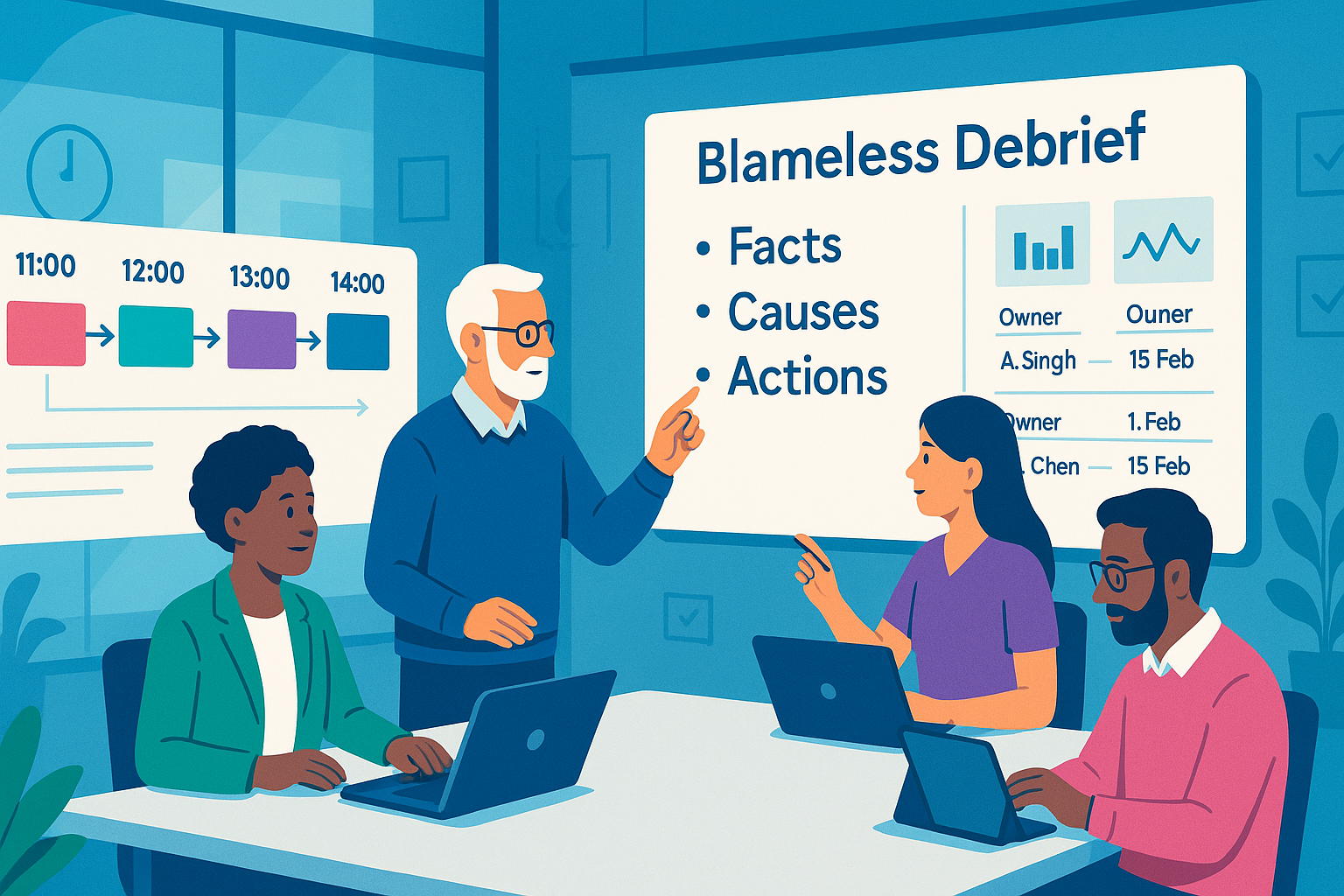 Blameless Debriefs That Fix Work Now [Leader's Field Playbook]
